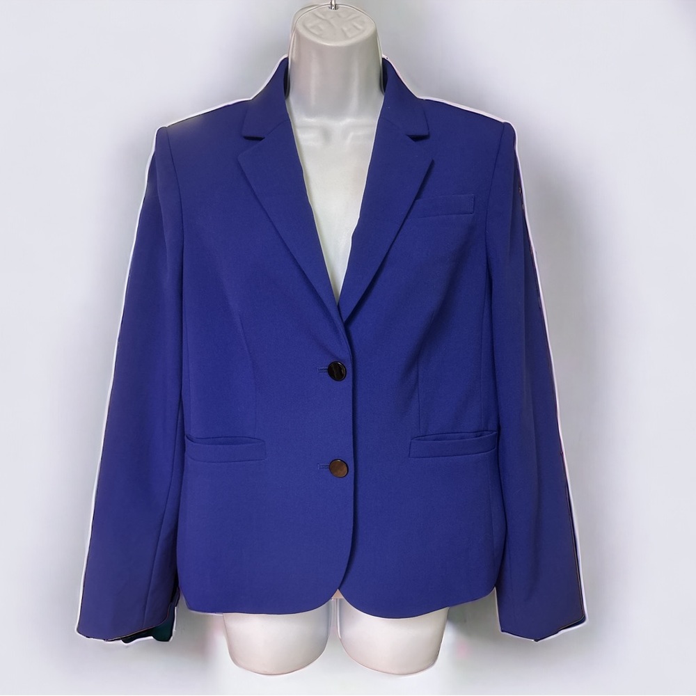 Calvin Klein Royal Blue 2-Button Tailored Blazer Suit Jacket Office Size 8